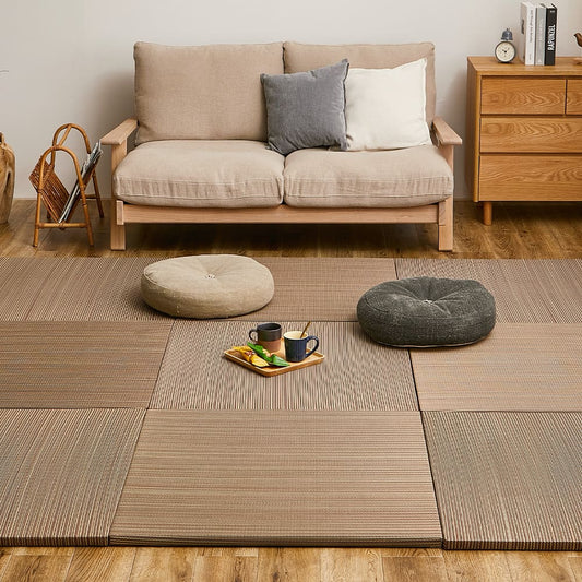 Lightweight Tatami Mats Ayakawa Brown 9-Piece Set