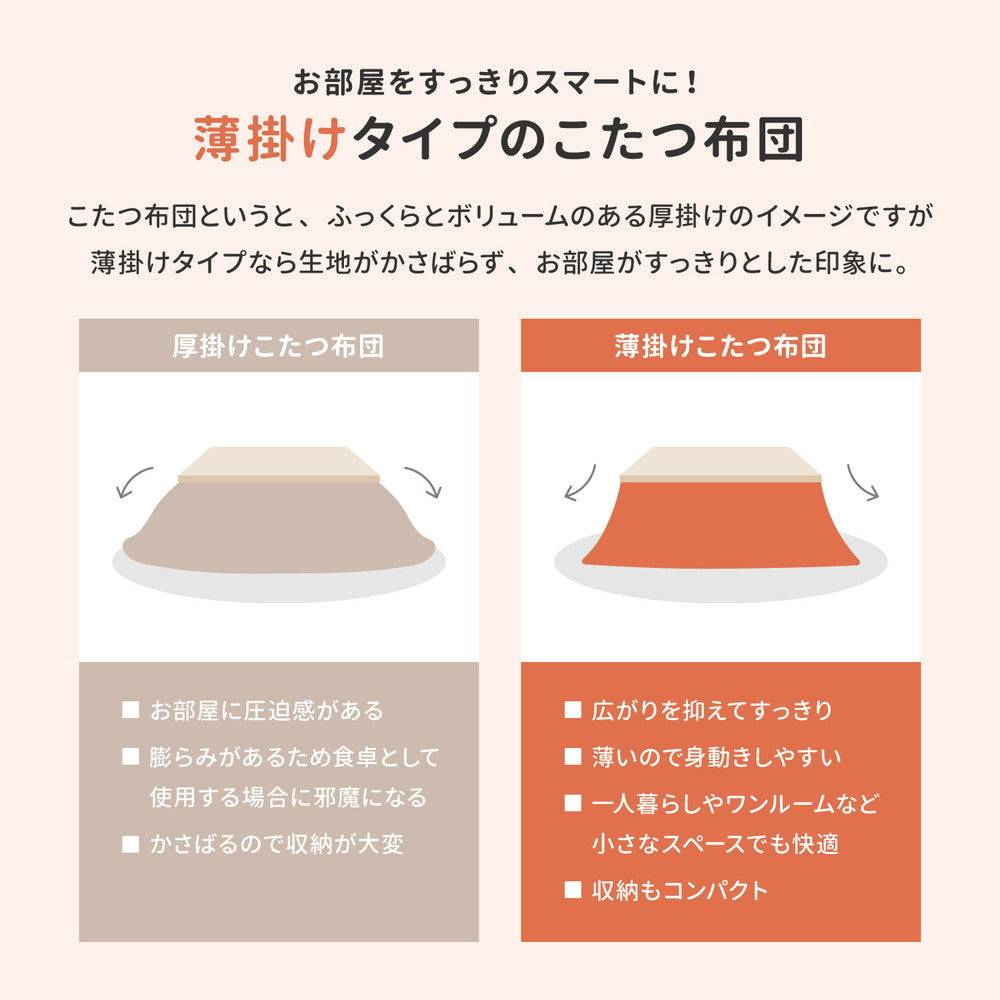 Meringue Touch Kotatsu Cover - Pink 190x240