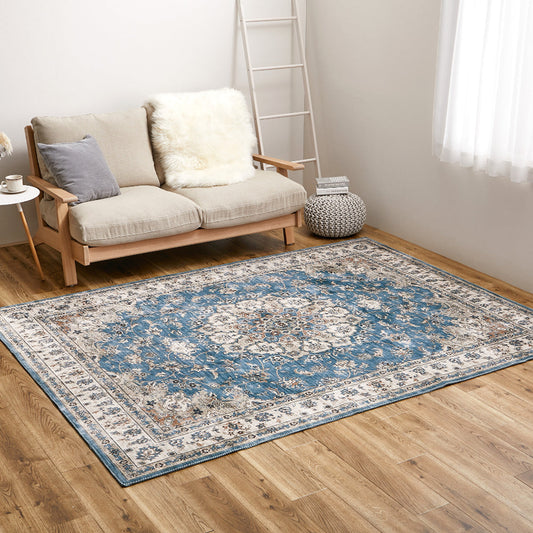 Antique Carpet Style Printed Rug Cameo Blue 190×240