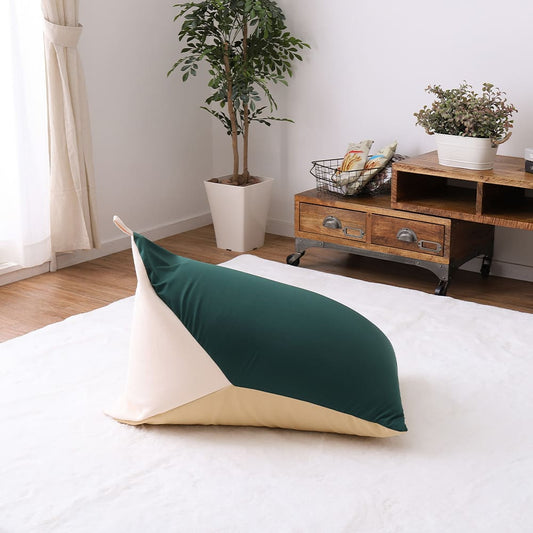 Color-Selectable Relax Beads Cushion, Green/Beige