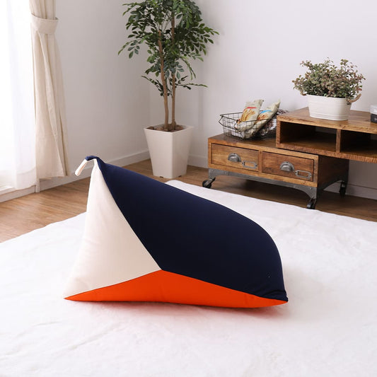 Color-Selectable Relax Beads Cushion, Navy/Orange