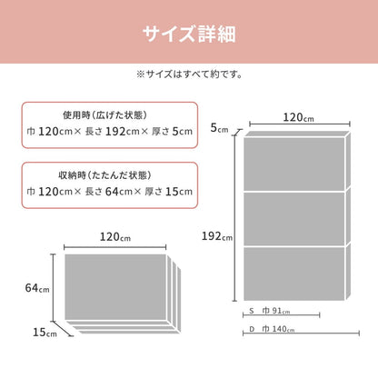 3-Fold 5cm Mattress Semi-Double