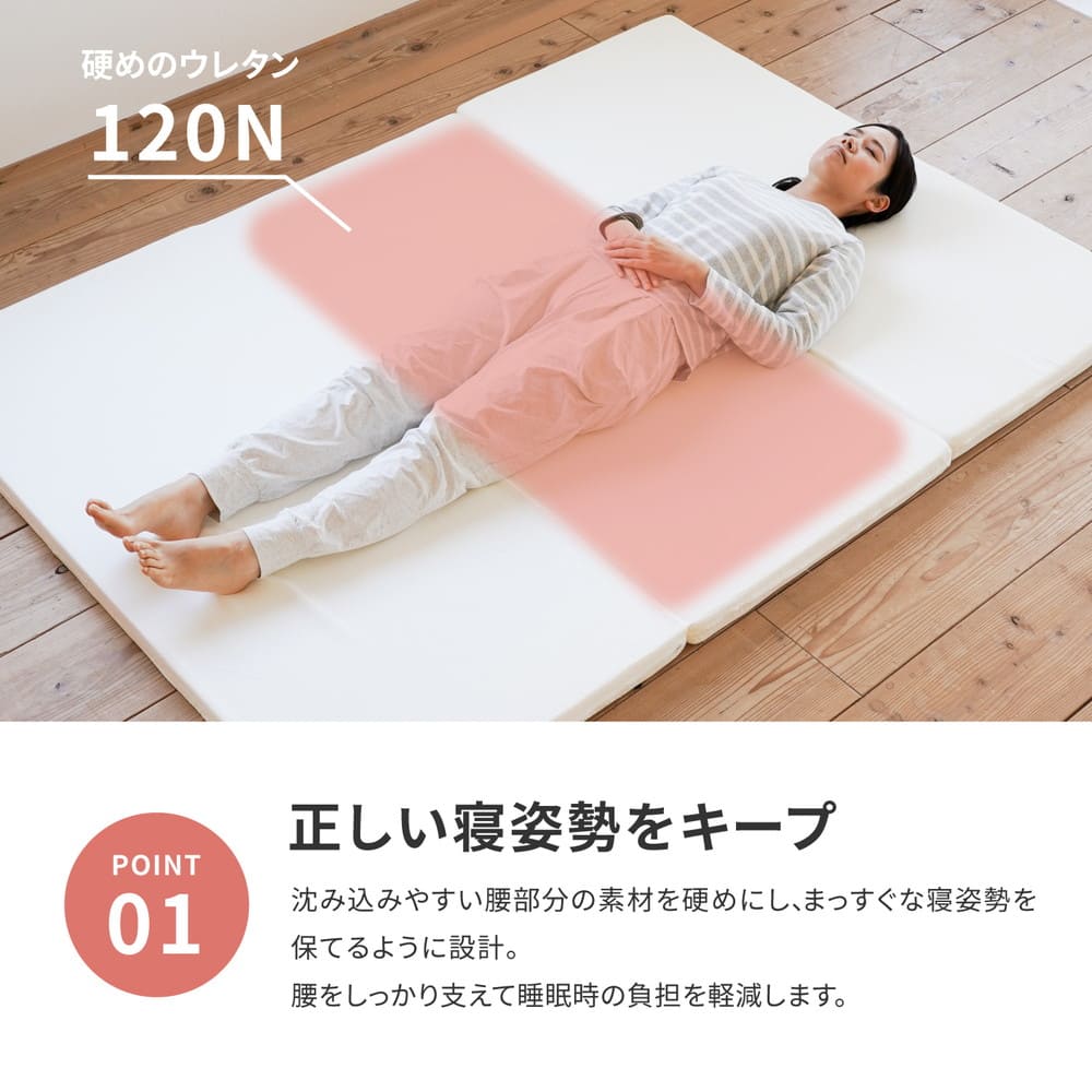 3-Fold 5cm Mattress Double