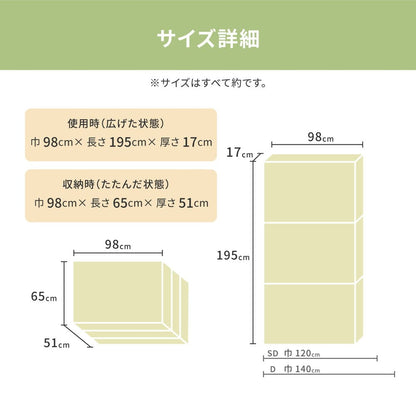 Foldable High-Resilience Mattress 17cm, Single