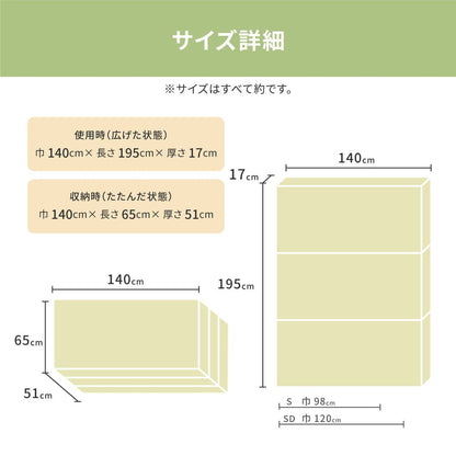Foldable High-Resilience Mattress 17cm, Double
