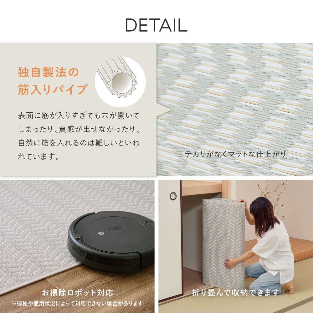 Washable Igusa-style Carpet Pasurash Edo Room 4.5 Tatami Gray
