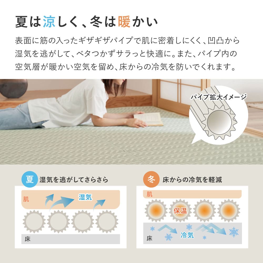 Washable Igusa-style Carpet Pasurash Edo Room 10 Tatami Gray