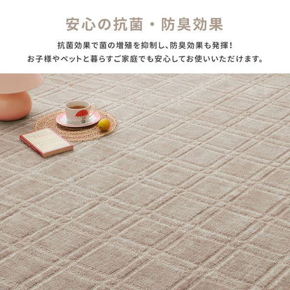 Antibacterial and Odor-Resistant Flat Woven Carpet Shion Edo Room 8 Tatami Gray
