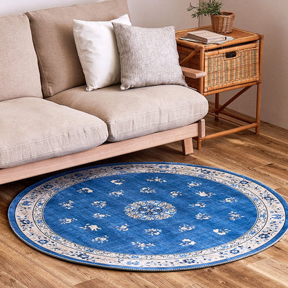 Chinoiserie Design Rug Muguet Diameter 140cm Blue