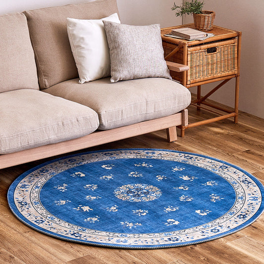 Chinoiserie Design Rug Muguet Diameter 140cm Blue