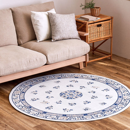 Chinoiserie Design Rug Muguet Diameter 140cm Ivory