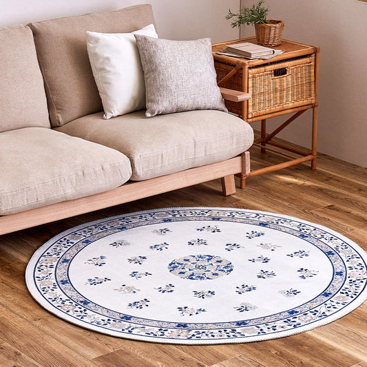 Chinoiserie Design Rug Muguet Diameter 140cm Ivory
