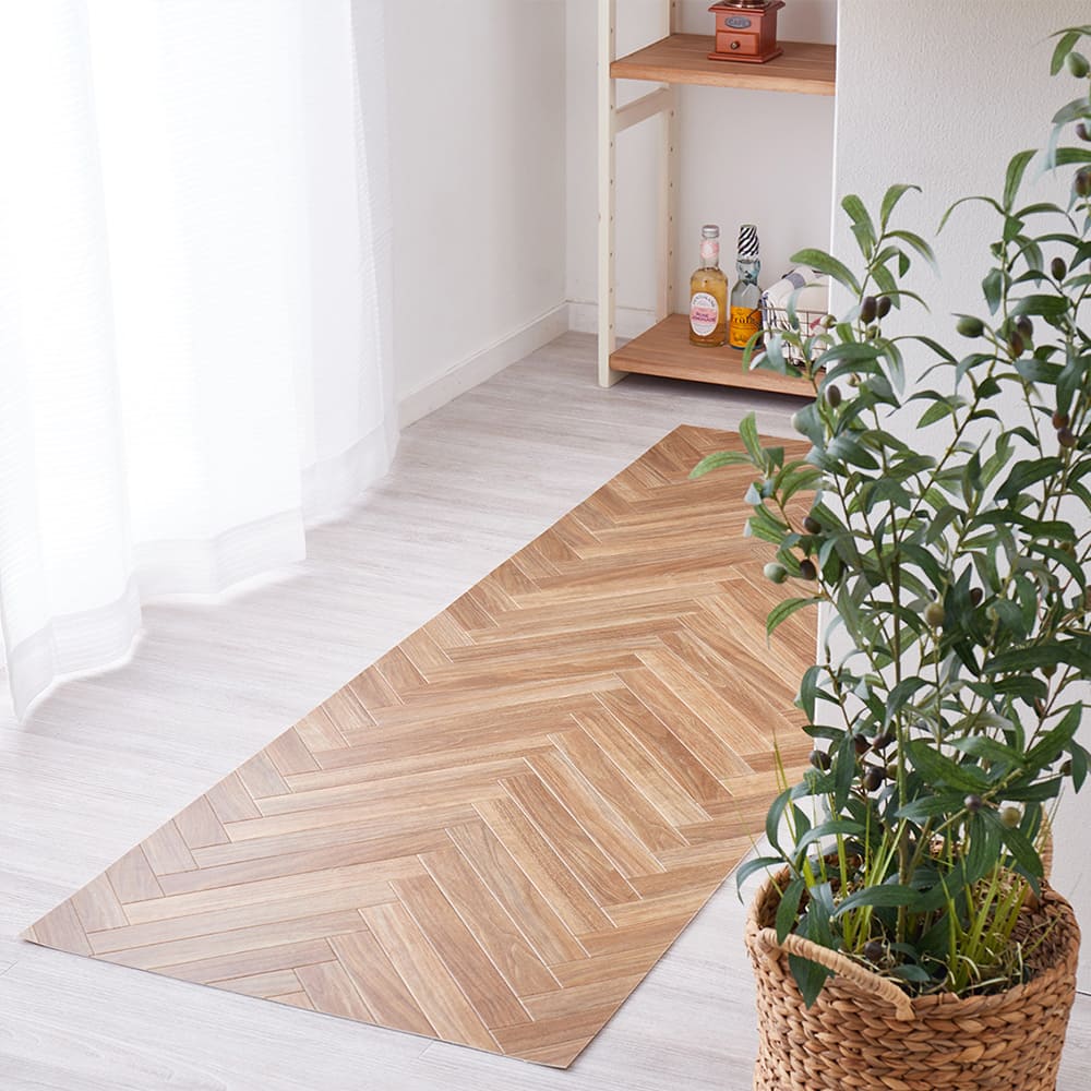 Water-Resistant Cushion Floor Herringbone 60×240