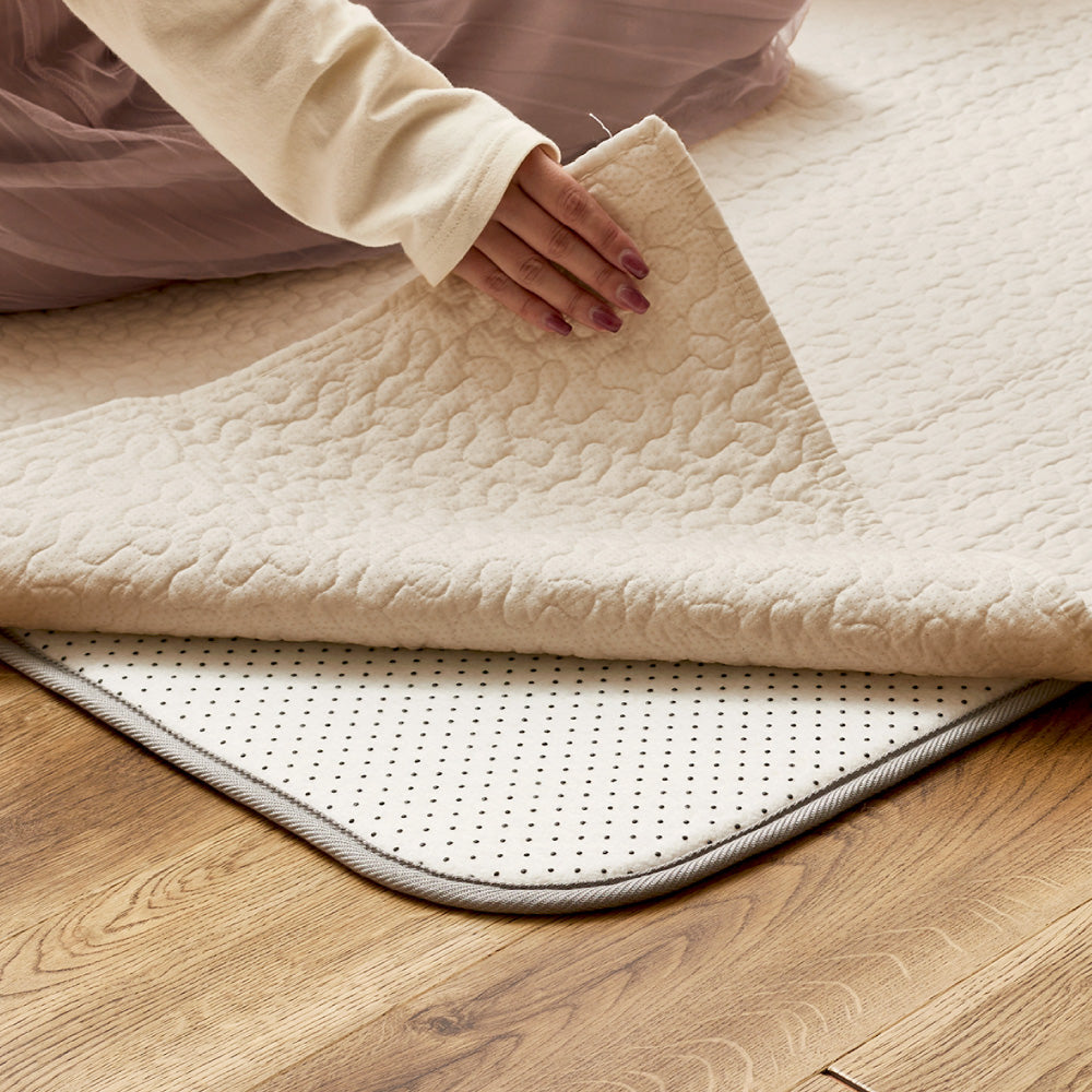 100% Cotton Ibul Rug Mat Under Rug Set A Beige