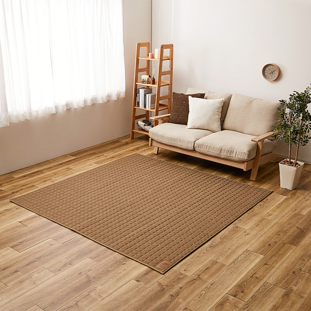Washable Sweat Quilt Rug - Cocon - Brown 130×190