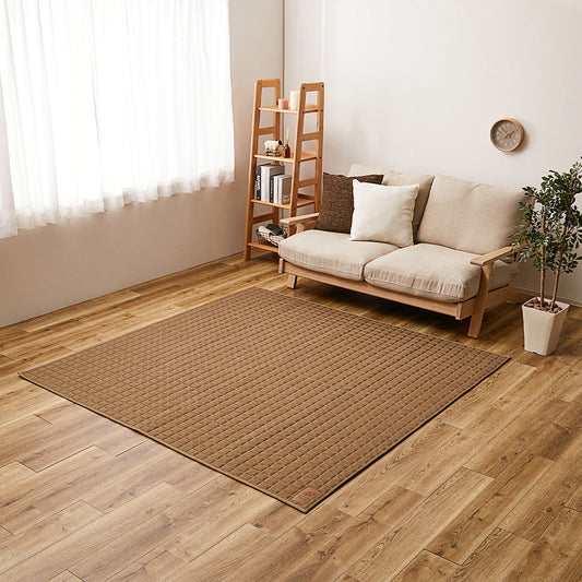 Washable Sweat Quilt Rug - Cocon - Brown 190×190