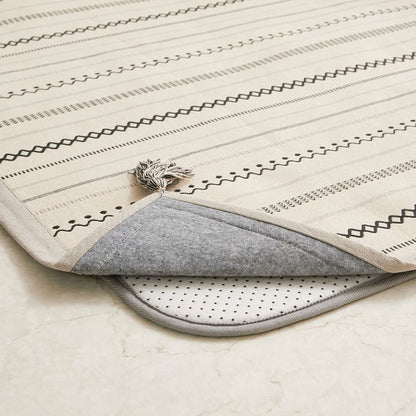 Indian Cotton Rug - Tick Under Rug Set - Black