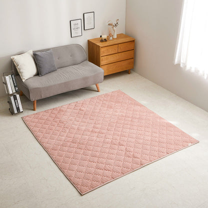 Dusty Pink Striped Flannel Rug - Chocolat
