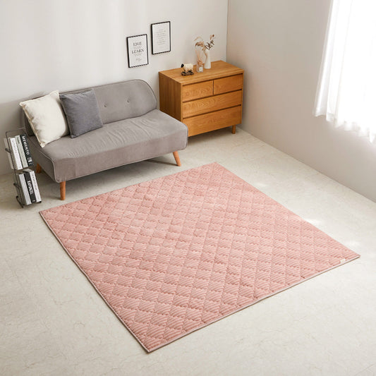 Striped Flannel Rug Chocolat Dusty Pink