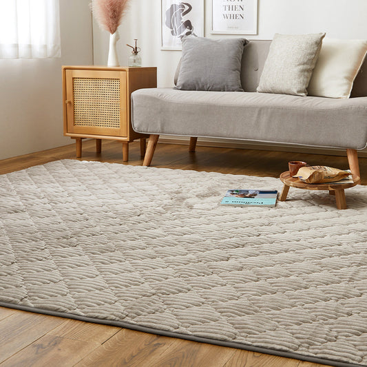 Striped Flannel Rug Chocolat Greige