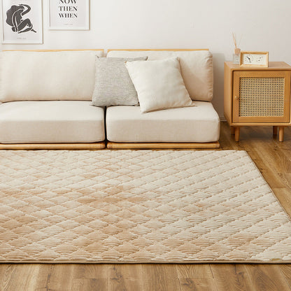 Striped Flannel Rug Chocolat Camel Beige