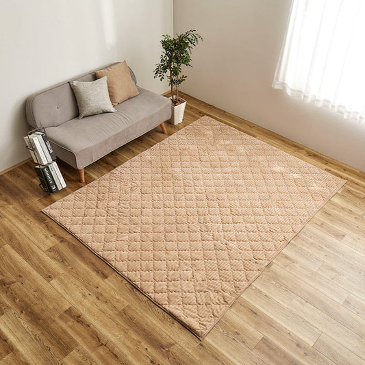 Striped Flannel Rug Chocolat Camel Beige
