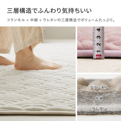 Striped Flannel Rug Chocolat Milk White