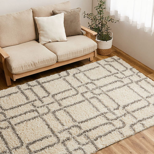Geometric Pattern Wilton Weave Shaggy Rug Keja IV 200×250cm
