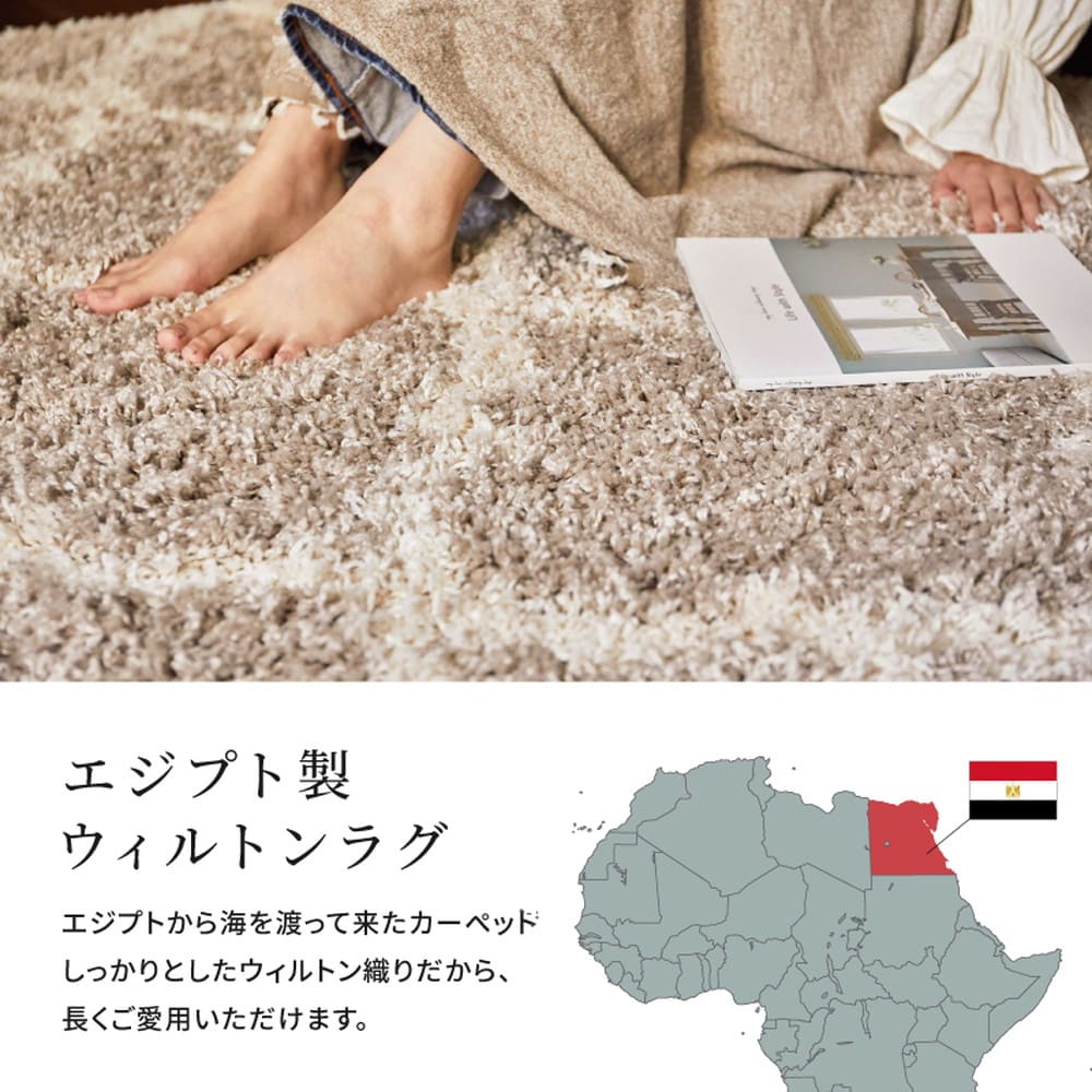Beni Ourain Pattern Wilton Weave Shaggy Rug Laris BE 160×235