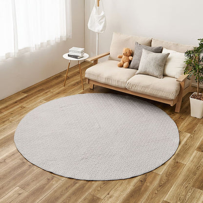 100% Cotton Ibul Rug Mat Decor Round Gray