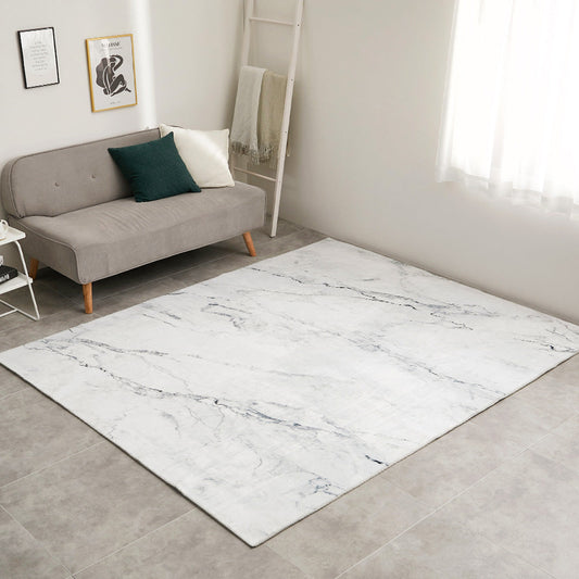 Marble Pattern Soft Flannel Rug 190×240cm White