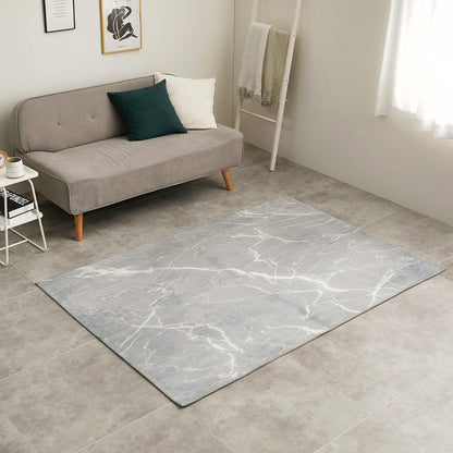 Marble Pattern Soft Flannel Rug 130×190cm Gray