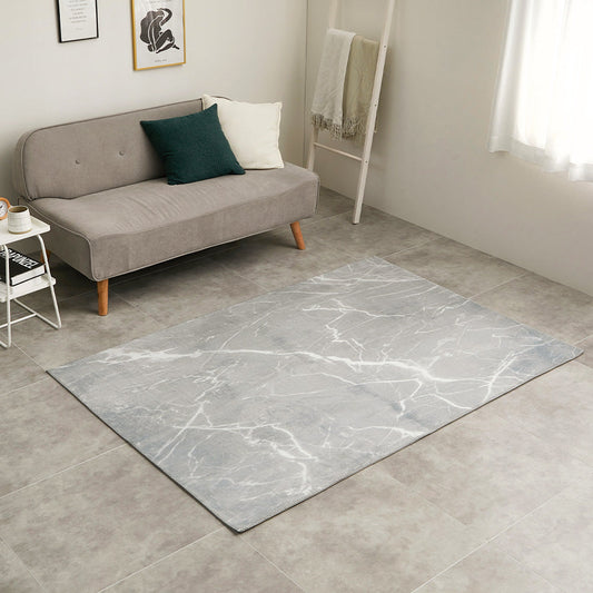 Marble Pattern Soft Flannel Rug 130×190cm Gray