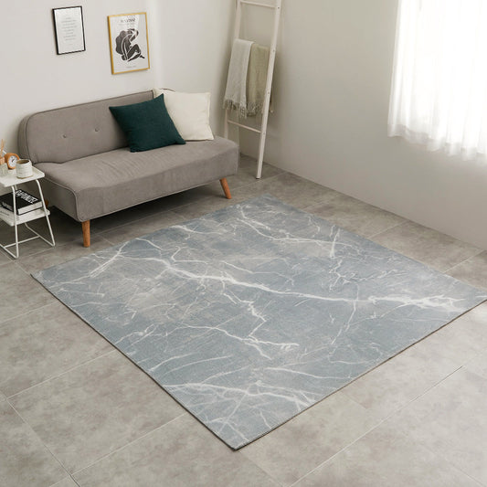 Marble Pattern Soft Flannel Rug 190×190cm Gray
