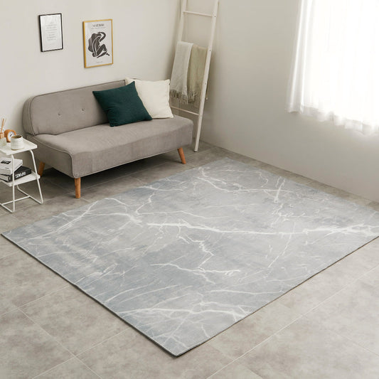 Marble Pattern Soft Flannel Rug 190×240cm Gray