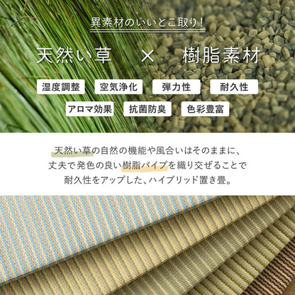 Durable Hybrid Tatami Mats Ayase Blue 12-Piece Set