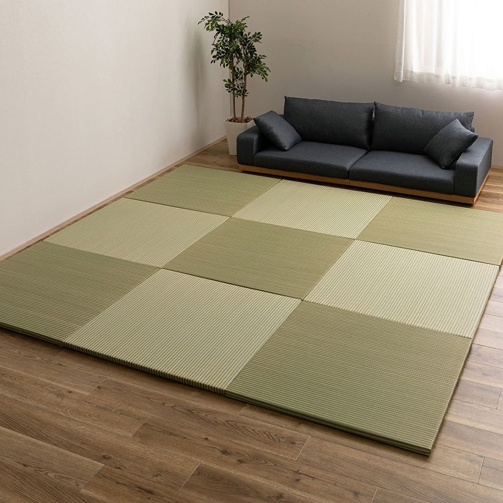 Durable Hybrid Tatami Mats Green Ayase 6-Piece Set