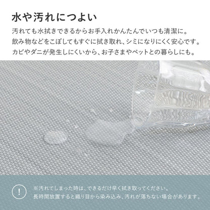 Water-Washable Rush Grass-like Tatami Mat (Oboro, Beige) 6 Pieces