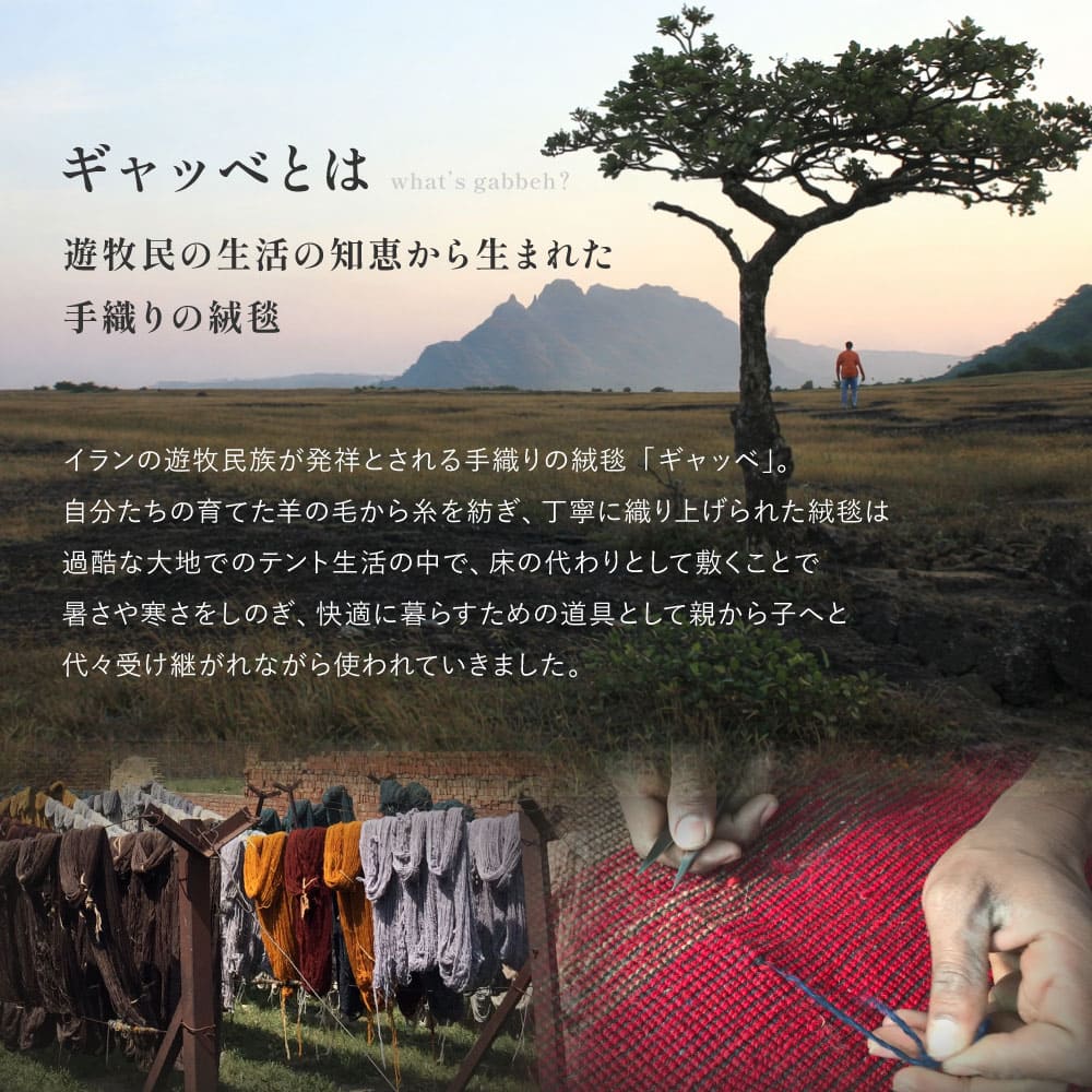 Gabbeh Rug Yuka (Yuuka) Approx. 90×150cm Mural