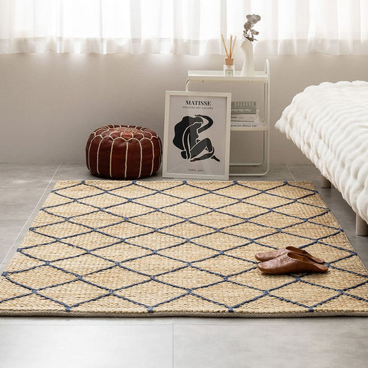 Jute Rug Moroccan Beige/Navy 120×180