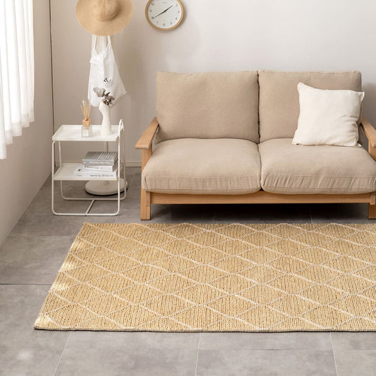 Jute Rug Moroccan Beige/White 120×180