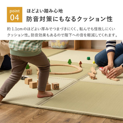 Connected Tatami Mat (Ayan Pattern) 9 Panels (225×225cm, Brown)