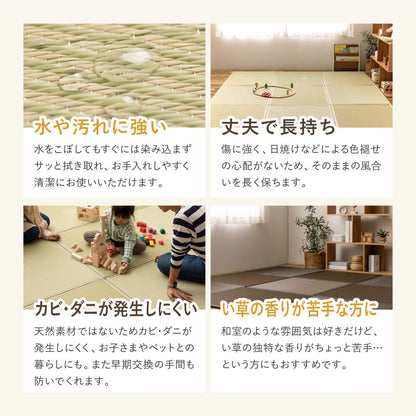 Connected Tatami Mat (Ayan Pattern) 6 Panels (150×225cm, Green)