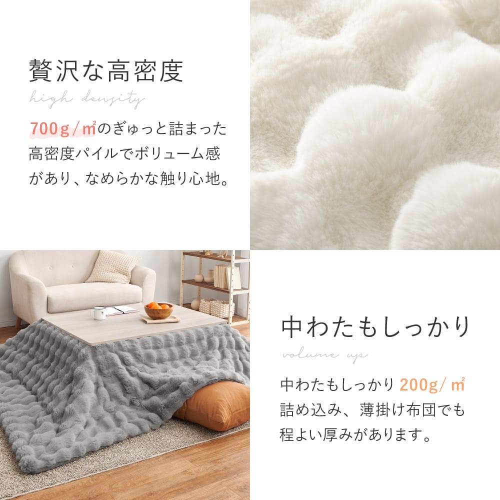 Kotatsu Futon Luna Approx. 190×190cm Gray