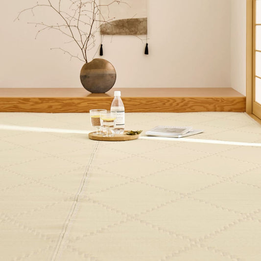 Washable Igusa-style Carpet Mond Edo Room 8 Tatami Ivory