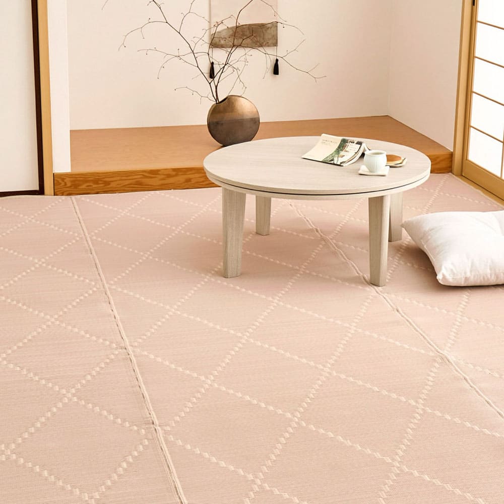 Washable Igusa-style Carpet Mond Edo Room 6 Tatami Pink