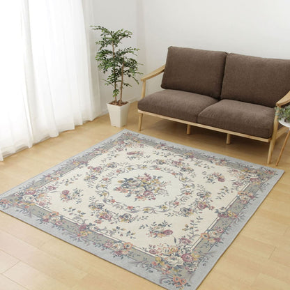 Tapestry Chenille Rug Bouquet Approx. 200×250cm Gray