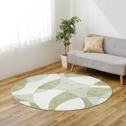 Domestic High-Function Rug Just Round Green Diameter 180cm