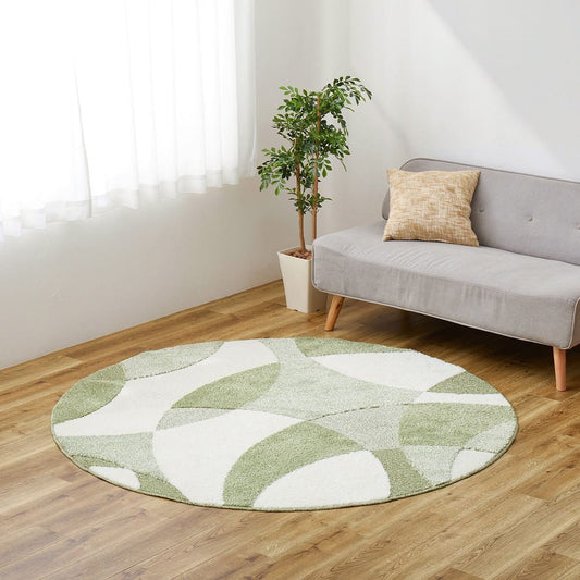 Domestic High-Function Rug Just Round Green Diameter 180cm
