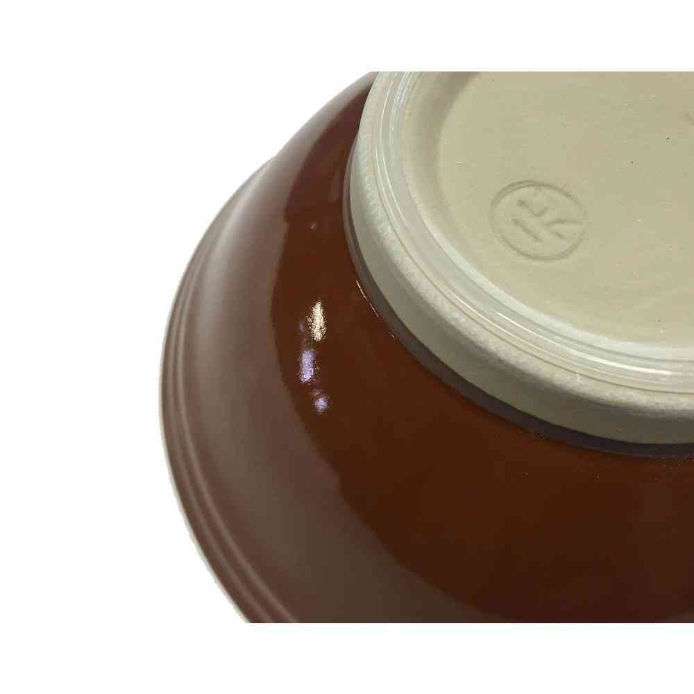 Motosei Seito Standard Suribachi with Silicone Rubber No. 4 Red Brown